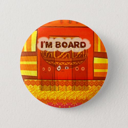 Golden Red African Traditional Colors Funny Am bor Button