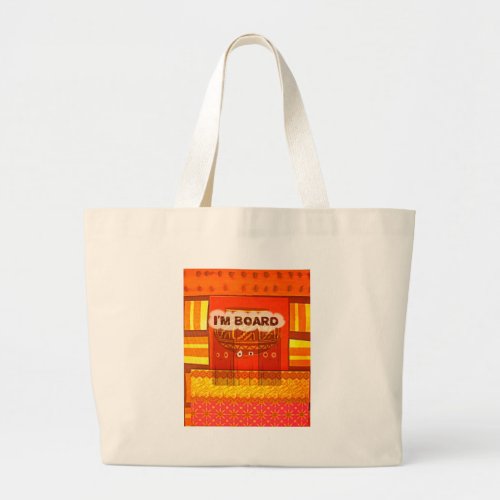Golden Red African Traditional Colors Funny Am bor Large Tote Bag