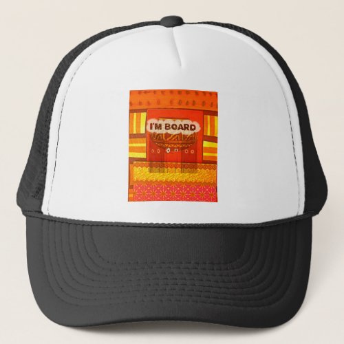 Golden Red African Traditional Colors Funny Am bor Trucker Hat