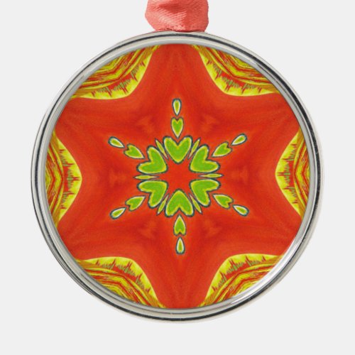 Golden red African Traditional colors Metal Ornament