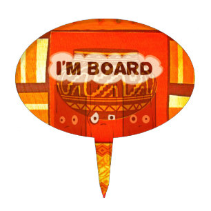 Golden Red African Traditional Colors Print Cake Topper