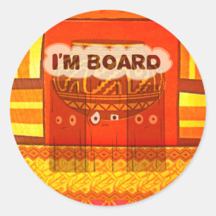 Golden Red African Traditional Colors Print Classic Round Sticker