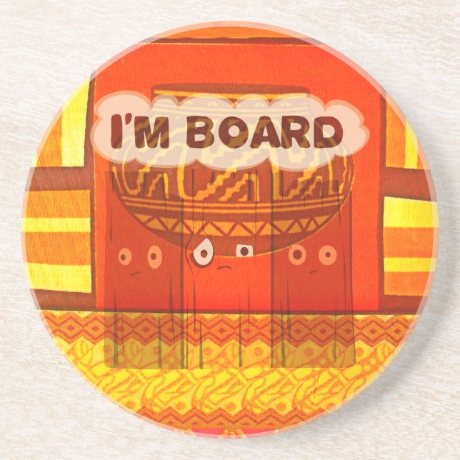 Golden Red African Traditional Colors Print Drink Coaster (Front)