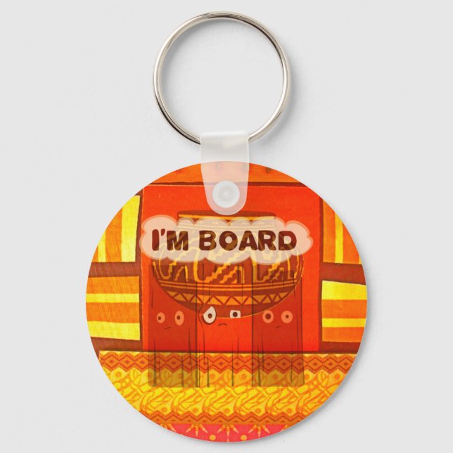 Golden Red African Traditional Colors Print Keychain (Front)