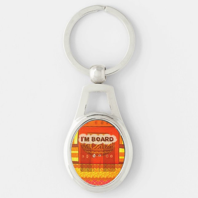 Golden Red African Traditional Colors Print Keychain (Front)