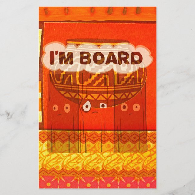 Golden Red African Traditional Colors Print Stationery (Front)