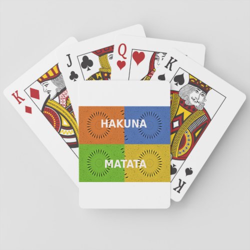 Golden Red Blue Green Hakuna Matata Playing Cards
