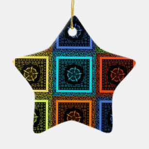 Golden Red blue Green Masai Traditional colors Ceramic Ornament