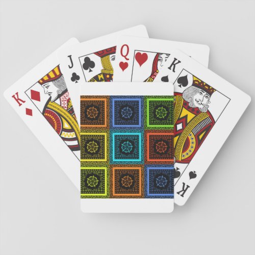 Golden Red blue Green Masai Traditional colors Playing Cards