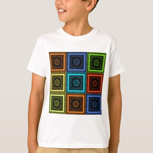 Golden Red blue Green Masai Traditional colors T_Shirt
