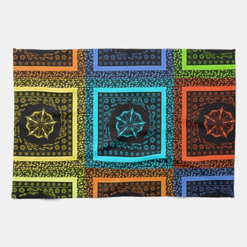 Golden Red blue Green Masai Traditional colors Towel