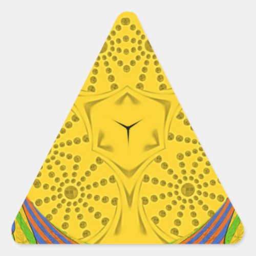 Golden Red Blue Green Royal Egyptian Triangle Sticker