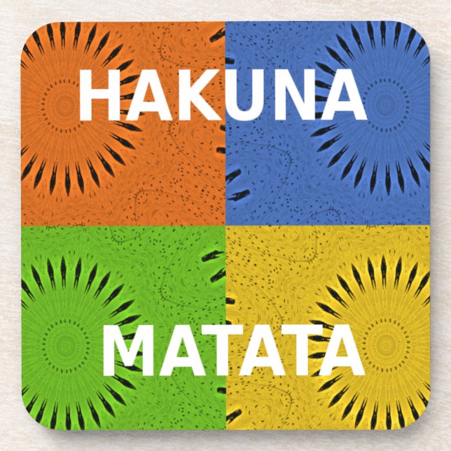 Golden Red Green Hakuna Matata Coaster (Front)