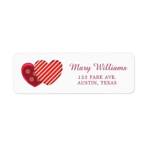 Golden Red Heart Love Return Address Label