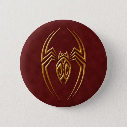 Golden Red Iron Spider Pinback Button