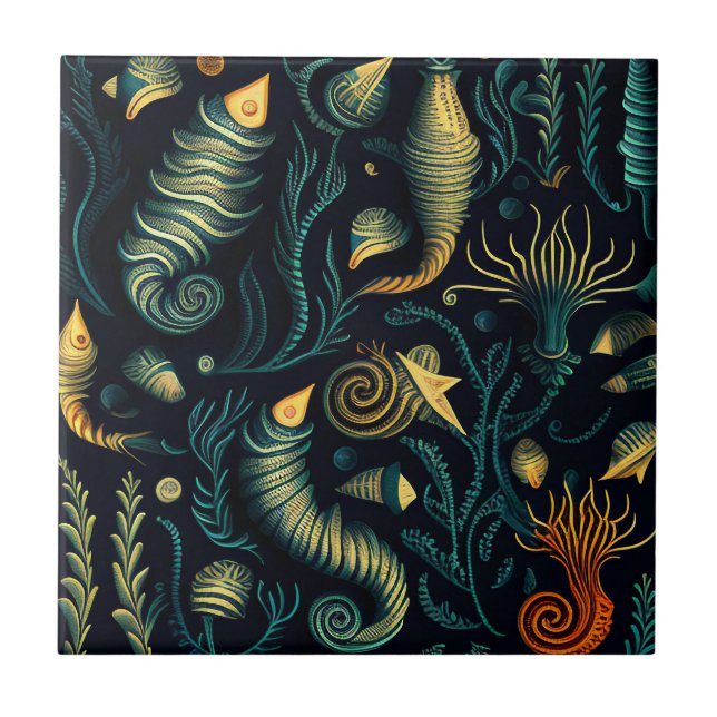 Golden Reefs Ceramic Tile (Front)