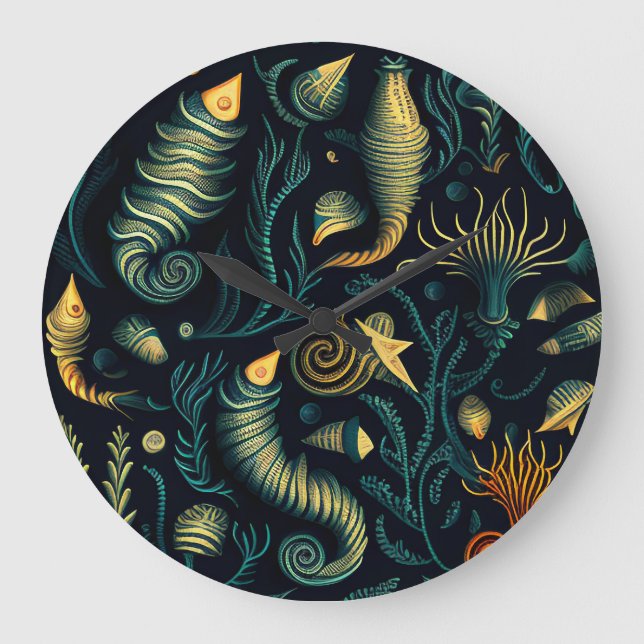 Golden Reefs Large Clock (Front)