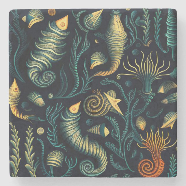 Golden Reefs Stone Coaster (Front)