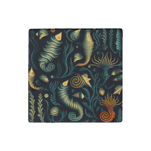 Golden Reefs Stone Magnet