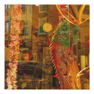 Golden reflections on the streets of Philadelphia Faux Canvas Print