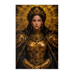 Golden Regalia Baroque Portrait Of Isadora Moretti Acrylic Print