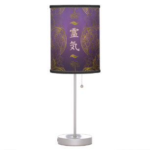 Golden Reiki Healing Symbols with lotus Table Lamp