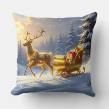 Golden Reindeer Golden Sleigh Holiday