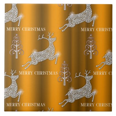 Golden Reindeer Sparkles Christmas