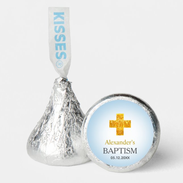 Golden Religious Cross Baptism Favor (Front)