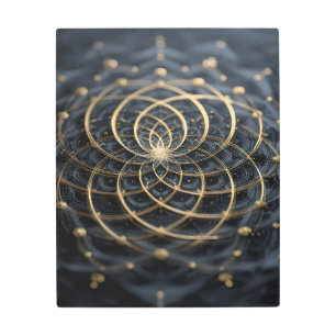 Golden Resonance Sacred Geometry Metal Wall Art