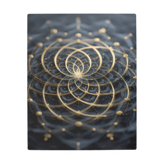 Golden Resonance Sacred Geometry Metal Wall Art