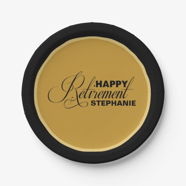 Golden Retirement Party Plates (Front)