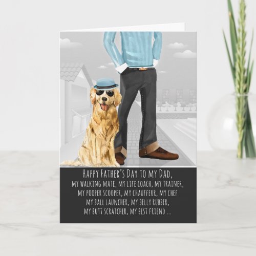 Golden Retreiver from the Dog Fathers Day Funny Card
