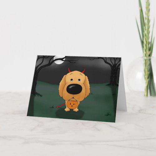 Golden Retreiver Halloween Card