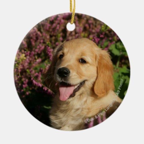 Golden Retreiver Puppy Ceramic Ornament