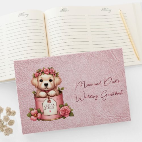 Golden Retreiver Puppy Wedding  Guest Book