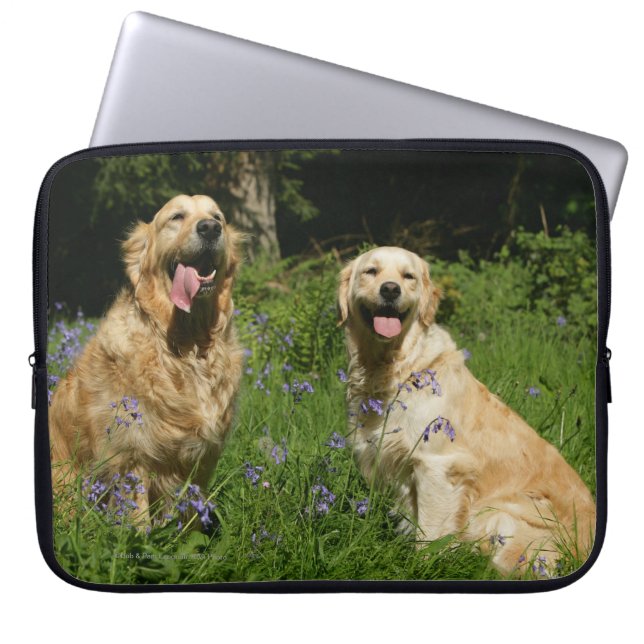 Golden Retreivers in Grass Laptop Sleeve (Front)