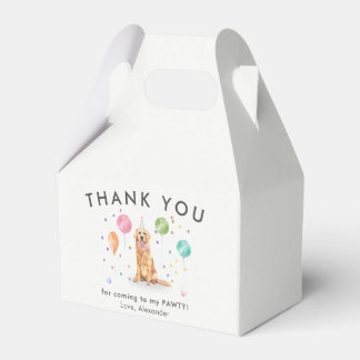 Golden Retriev Pawty Puppy Dog Birthday Thank You  Favor Boxes