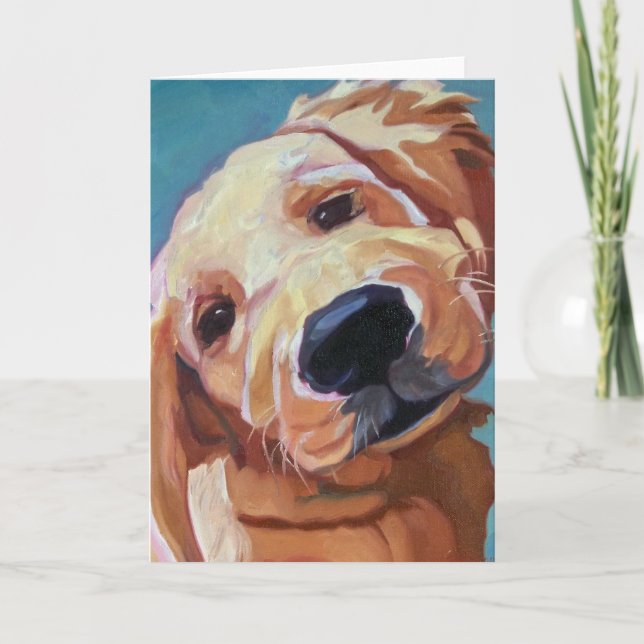 Golden Retrieve Puppy Greeting Card (Front)