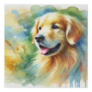 Golden Retriever 061024AREF149 - Watercolor Faux Canvas Print