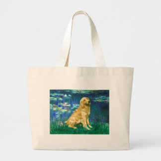 Golden Retriever 1 - Lilies 5 Large Tote Bag
