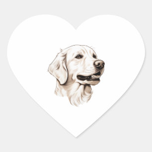 Golden Retriever 2 Heart Sticker