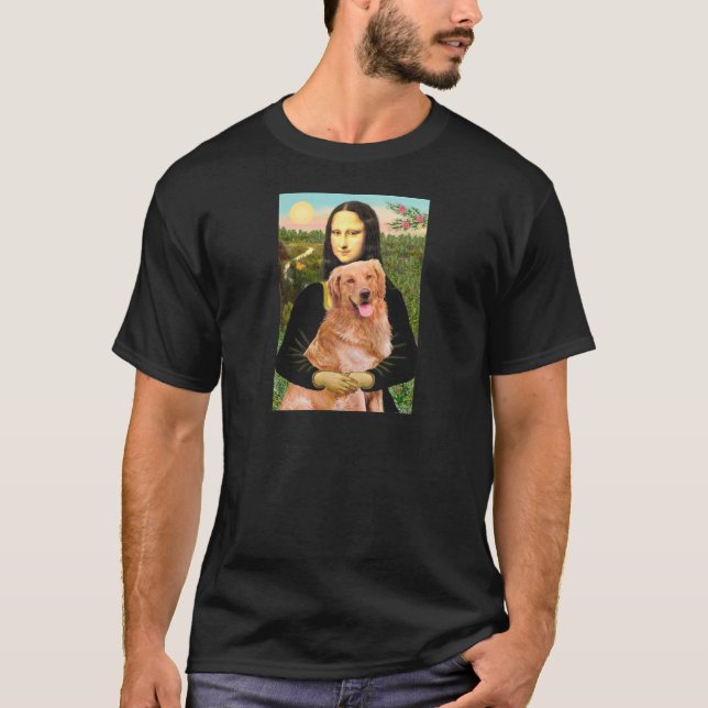 Golden Retriever 2 - Mona Lisa T-Shirt (Front)