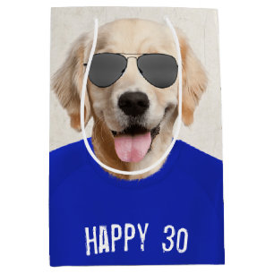 Golden Retriever 30th Birthday Medium Gift Bag