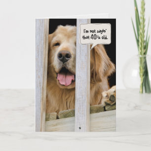 Golden Retriever 40th birthday Card