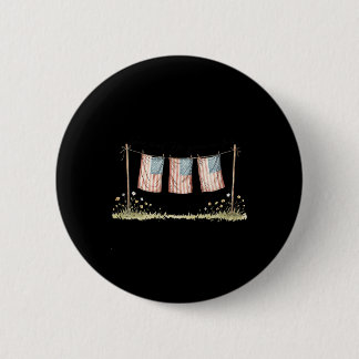 Golden Retriever 4th Of July American Flag Button