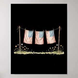 Golden Retriever 4th Of July American Flag Poster