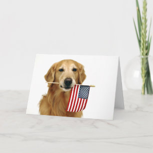 Golden Retriever 4th of July Card