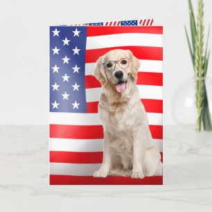 Golden Retriever 4th of July Card