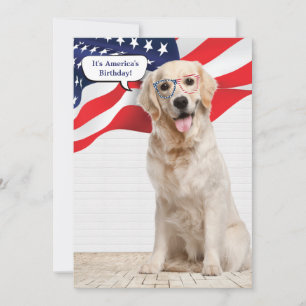 Golden Retriever 4th of July Invitation